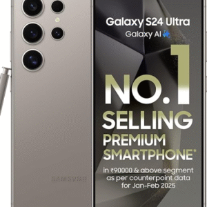 Samsung Galaxy S24 Ultra 5G AI Smartphone with Galaxy AI (Titanium Gray, 12GB, 256GB Storage), Snapdragon 8 Gen 3, 200 MP Camera with ProVisual Engine and 5000mAh Battery