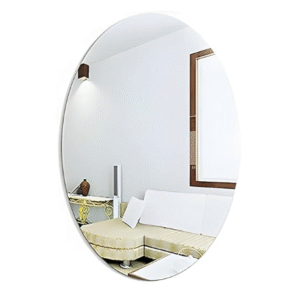 Lifesto Oval Shape Adhesive Mirror Sticker for Wall on Tiles Bedroom Living Room Basin Mirror Bathroom Wall Mirror Both Side Sticker Acrylic Wall Mirror Full Length